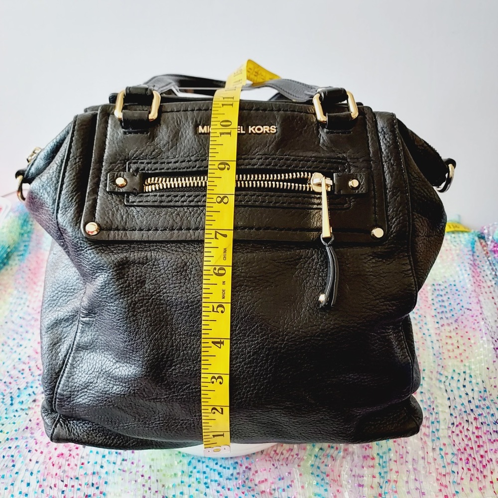 🤍🩵Michael Kors>>>Black Large Gilmore Leather Satchel Handbag Purse - Picture 6 of 12